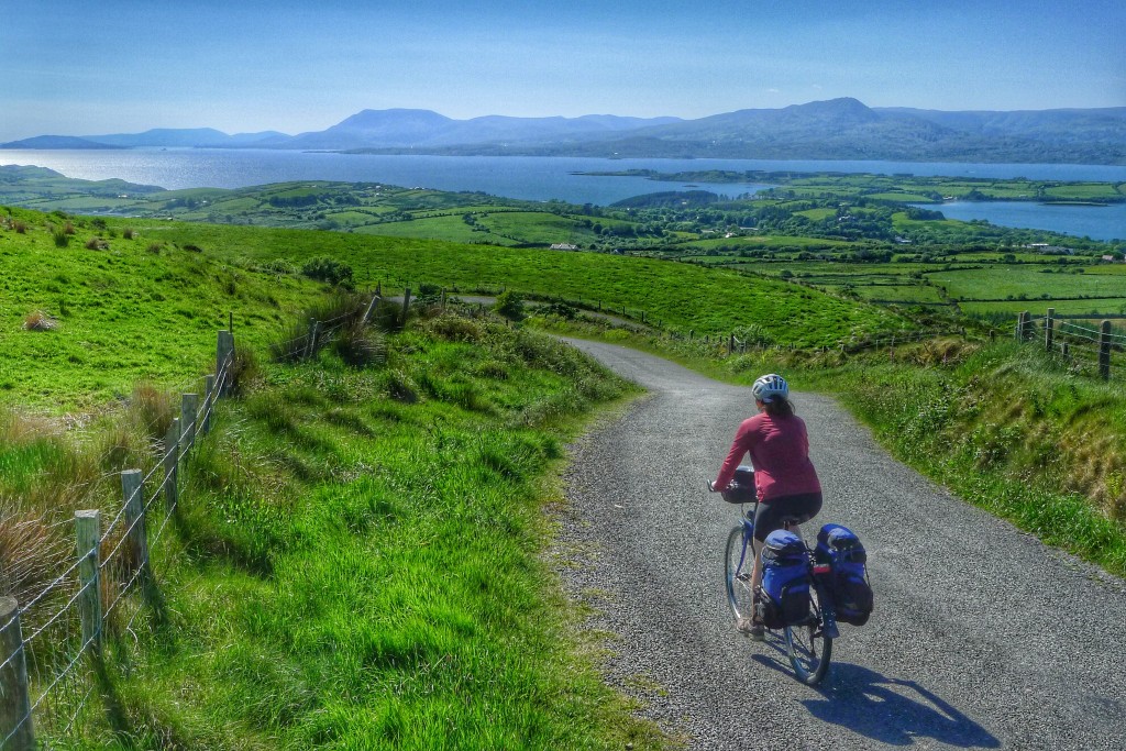 Carrie starts her descent into Bantry, on our way to Glengariff.