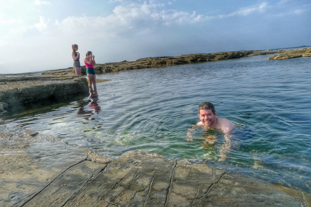 We took a dip in the Atlantic in a tidal swimming hole.