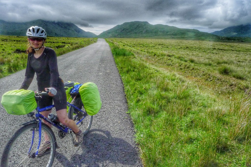 Carrie and I take a rest and the 360-degree views in the beautiful Connemara.