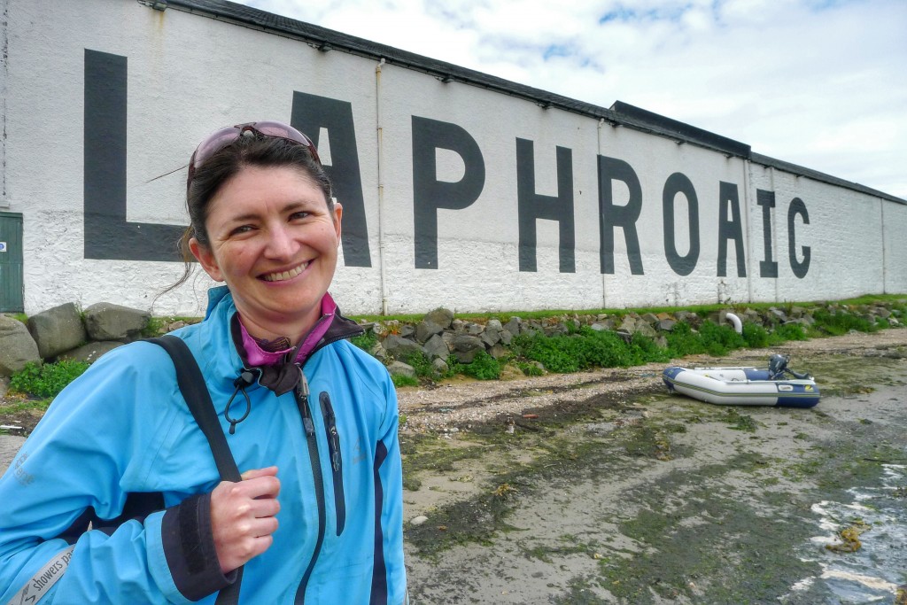 We're all smiles after the Laphroaig tour.