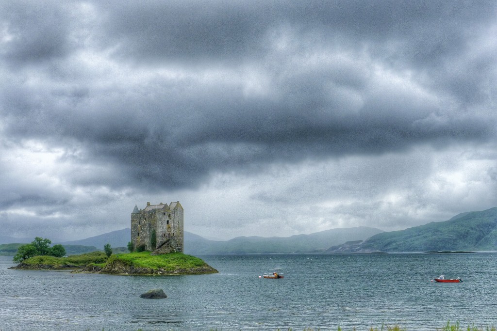 Castle Stalker guards Loch Leven from Viking invaders.