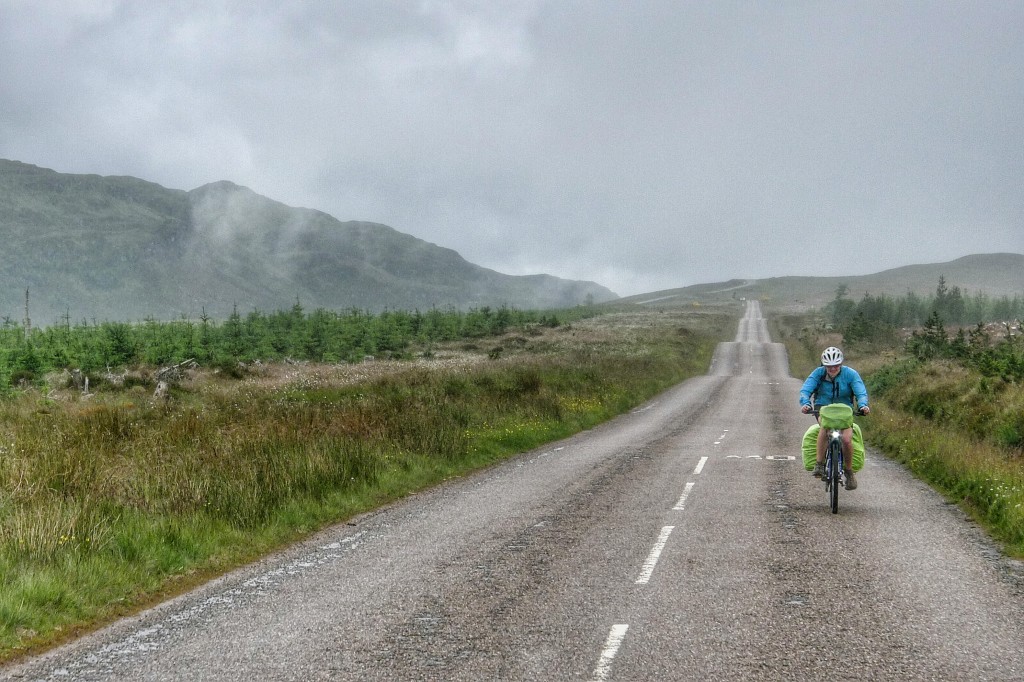 East of Loch Ness, we took a mountain road in a heavy mist.